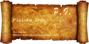 Pipiska Irén névjegykártya